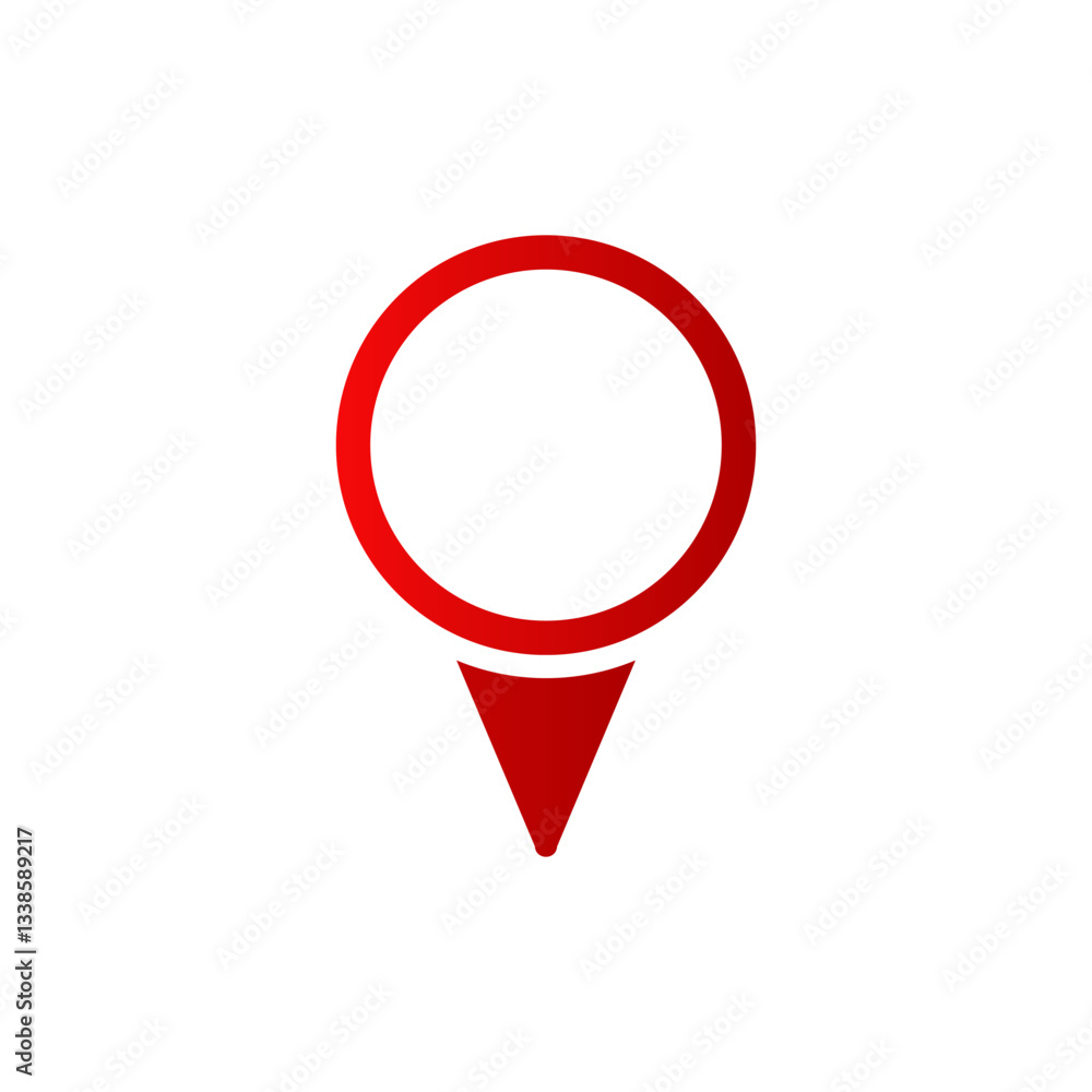 Poster red map location marker icon represents a navigation point. simple and modern design for maps.