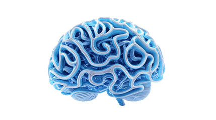 Brain 3D icon, symbolizing intelligence, thinking, and innovation, detailed realistic rendering, Transparent Background PNG