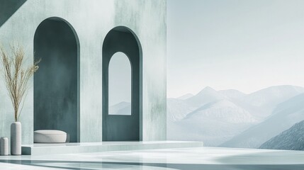 Minimalist Archway Mountain View.