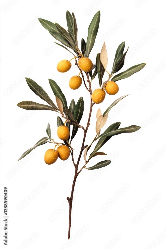 Poster a close-up shot of a tree branch featuring yellow fruit, great for use in food or nature-related con