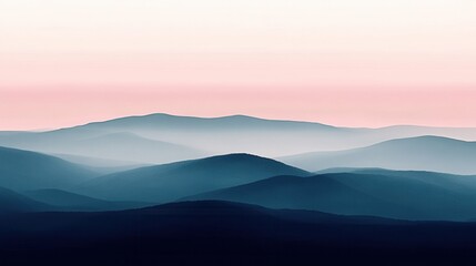 Fototapeta premium Misty Blue Mountains at Dawn.