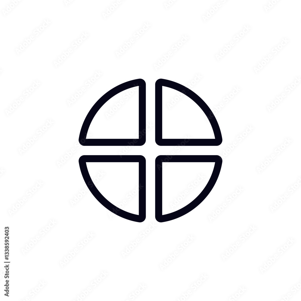 Poster line drawing of a simple target icon featuring arrows pointing inward towards a distinct center.