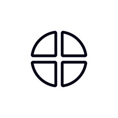 Line drawing of a simple target icon featuring arrows pointing inward towards a distinct center.