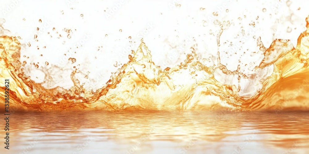 Poster dynamic splash: a vibrant splash of liquid with dynamic droplets in a perfect moment