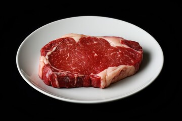 A single serving of grilled steak served on a clean white plate, ready for consumption