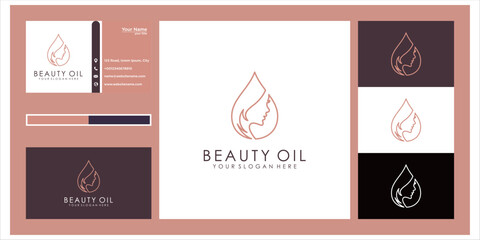 Abstract Beauty Logo Design: Minimal Pink Water Drop Icon