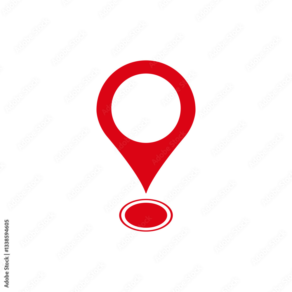 Aufkleber minimalistic red location pin icon with circular outline. bold and clear design
