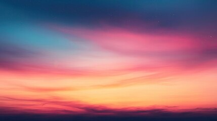 Obraz premium Sunset landscape abstract background idea. Dreamy sunset sky with vibrant hues of pink, purple, and blue blending seamlessly.