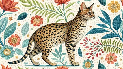 Exotic Cat Breeds: Scientific Illustrations, Colorful Patterns, Wildlife Photography