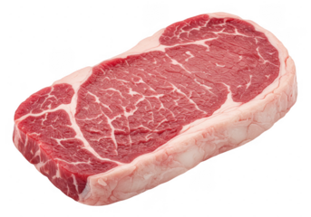 A fresh raw steak isolated on transparent background