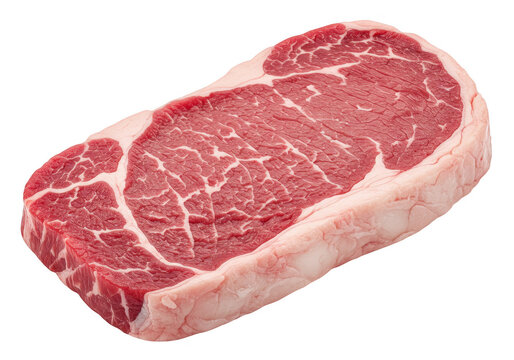 A fresh raw steak isolated on transparent background