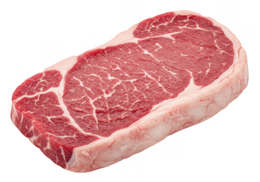 A fresh raw steak isolated on transparent background