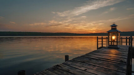 Obraz premium sunset on the pier