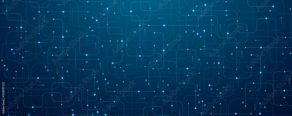 Aufkleber digital tech motherboard texture design. creative idea ai banner concept for internet technology. so