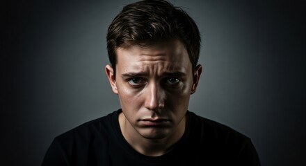 Naklejka premium Portrait of a sad man