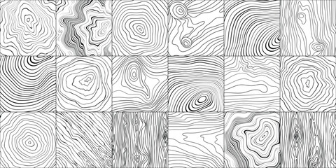 Wood texture set, pattern mosaic, seamless pattern, black and white, vector panel