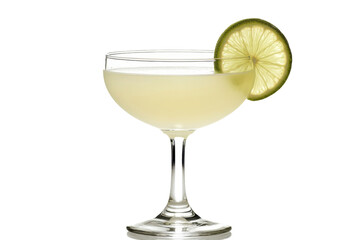 Refreshing cocktail in a glass with lime garnish on display