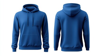 Blue Hoodie Front and Back View: Premium Unisex Streetwear Fashion Sweater with Graphic Design for Youth and Adult Casual Activewear - Perfect Layering Outerwear Apparel for Modern Style and Comfort