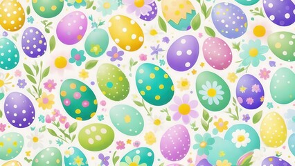 イースター, 卵, 休日, とぶ, 卵, デコレーション, お祝い, ベクター, カラフル, イラスト, 花, 色