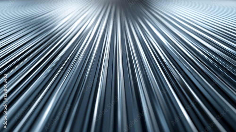 Poster abstract metallic parallel lines converging to a point