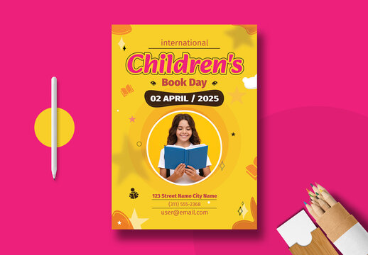 Colorful Flyer Design For International Childrens Book Day