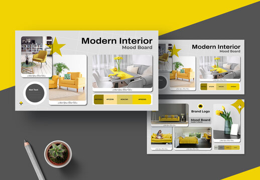 Modern Interior Mood Board Design Layout