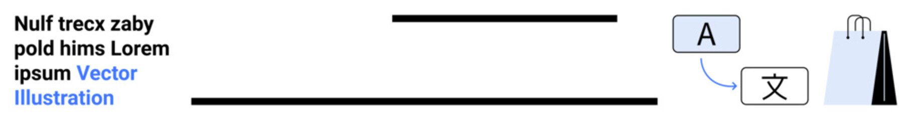 Language translation process with text, speech bubble, and alphabet icons. Ideal for communication, AI, education, technology, global business, linguistics simple landing page