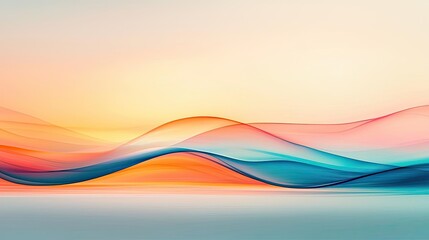 Negative space design abstract background concept. Abstract waves of color create a serene atmosphere, perfect for modern design projects.