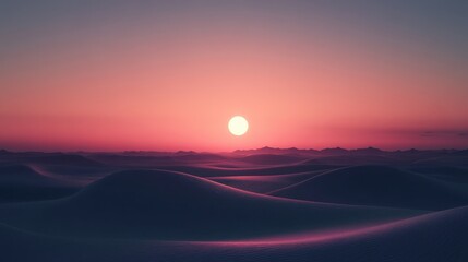 Pink Sunset over Snowy Dunes.