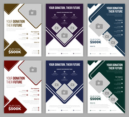 Charity Flyer Template for Fundraising Events Donations and Nonprofit Campaigns Ideal for Community Support Awareness and Volunteer Programs Fully Editable Vector EPS Format for Print and Digital Use.