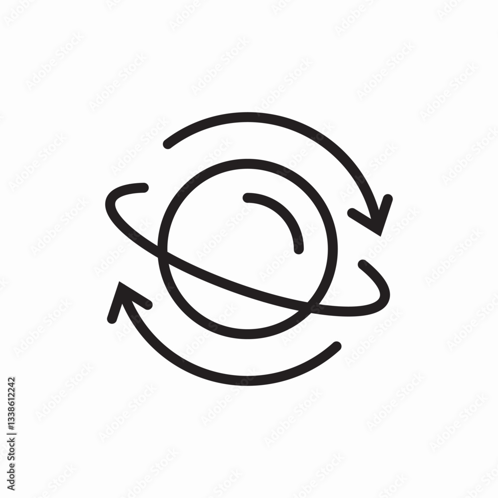 Poster refresh cycle restart process icon vector sign