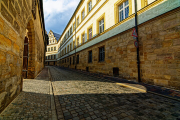 Obraz premium A wonderful day in the city of Bamberg in rainy weather.