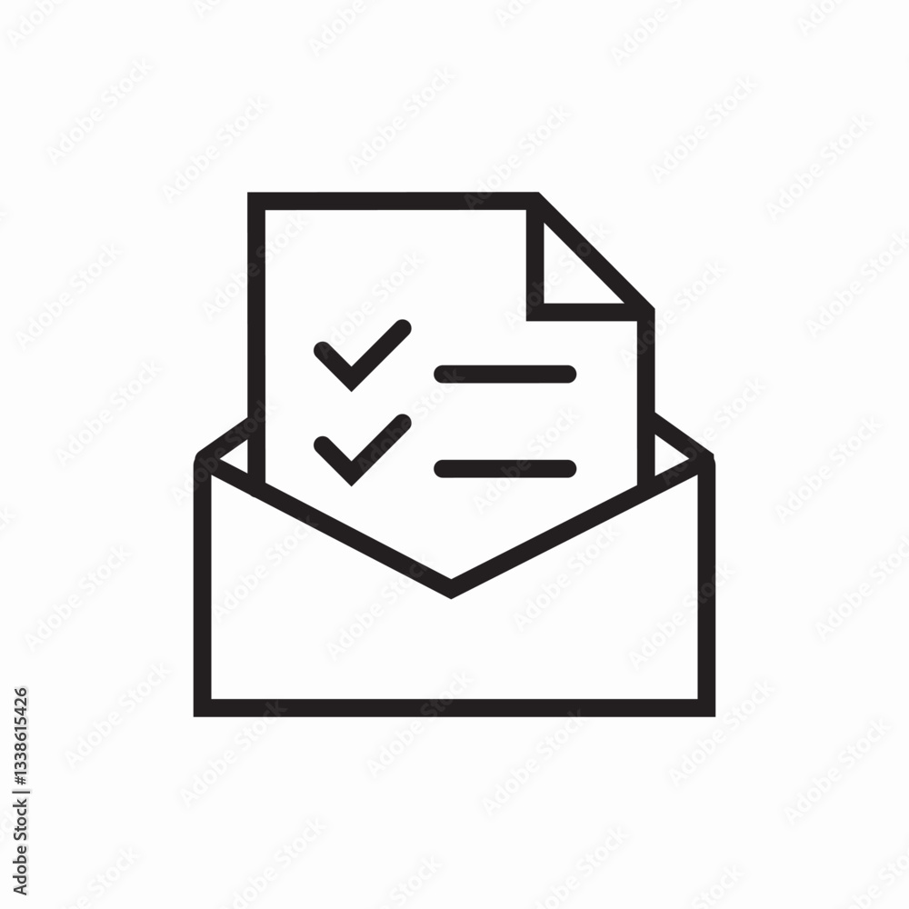 Poster email checklist message document icon vector sign
