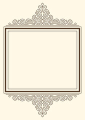 Line curl frame. Modern decorative linear background.