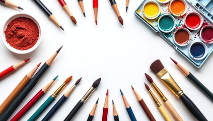 art supplies include paints pencils brushes drawing creating various artwork styles effectively paper canvas surfaces