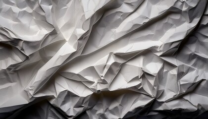 Obraz premium Textured White Paper Creases Create an Abstract Pattern Resembling a Natural Landscape in Bright Light