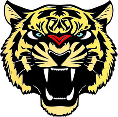 Fierce Roaring Tiger Head - High-Quality Vector Design