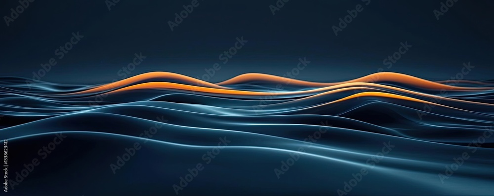 Poster surrealist art abstract background concept. abstract waves in dark tones with vibrant highlights cre