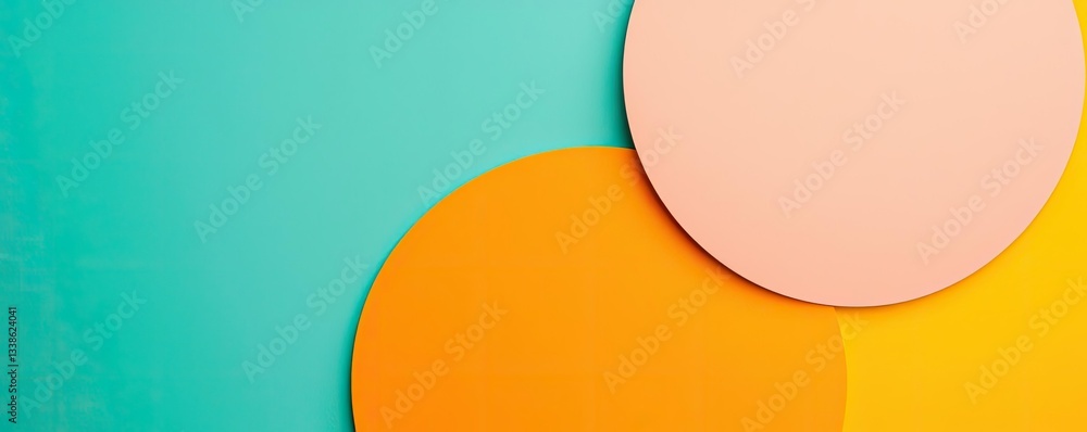Poster Negative space design abstract background concept. Colorful abstract circles against a vibrant backdrop create a modern design element.