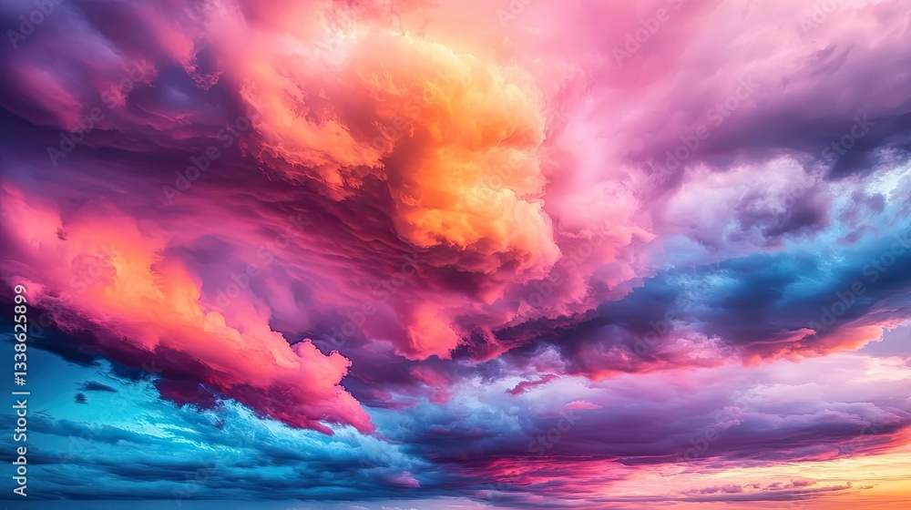Aufkleber sunset landscape abstract background idea. stunning colorful clouds at sunset create a breathtaking 
