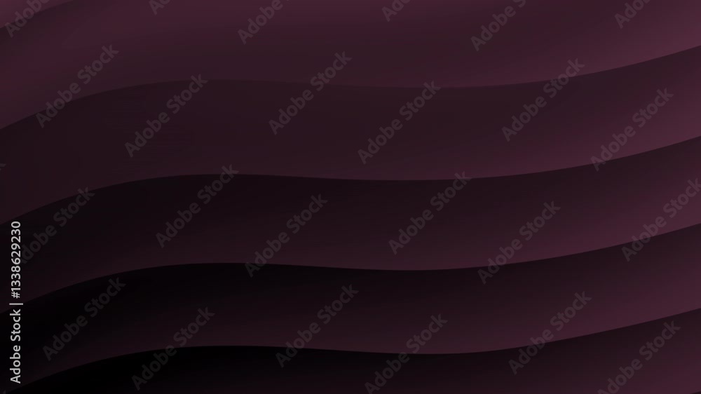 Poster a smooth, flowing abstract design featuring dark purple and black waves, creating a sense of depth a