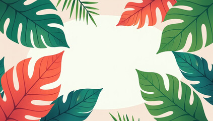 Fototapeta premium colorful jungle leaves summer abstract background create modern trendy vector designs greeting cards posters banners