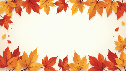 Fototapeta premium colorful leaf border vector illustration autumn holidays harvest day