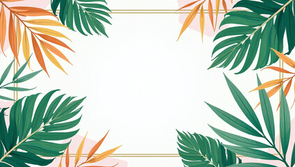 colorful modern palm leaf vector template cards covers posters social media banners summer tropical style
