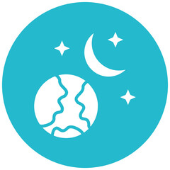 Earth with Crescent Icon