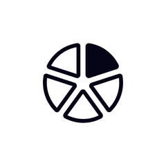 The image shows a minimalistic geometric design featuring a symmetrical pattern with black lines.