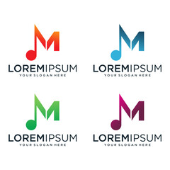 Abstract Colorful Music Logo Designs