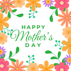 Happy Mother's Day card. For poster, card, banner, discount, special offer, cover, menu, advertising. Vector illustration EPS10 
