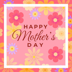 Happy Mother's Day card. For poster, card, banner, discount, special offer, cover, menu, advertising. Vector illustration EPS10 
