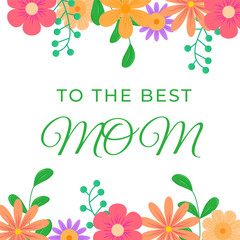 Happy Mother's Day card. For poster, card, banner, discount, special offer, cover, menu, advertising. Vector illustration EPS10 
